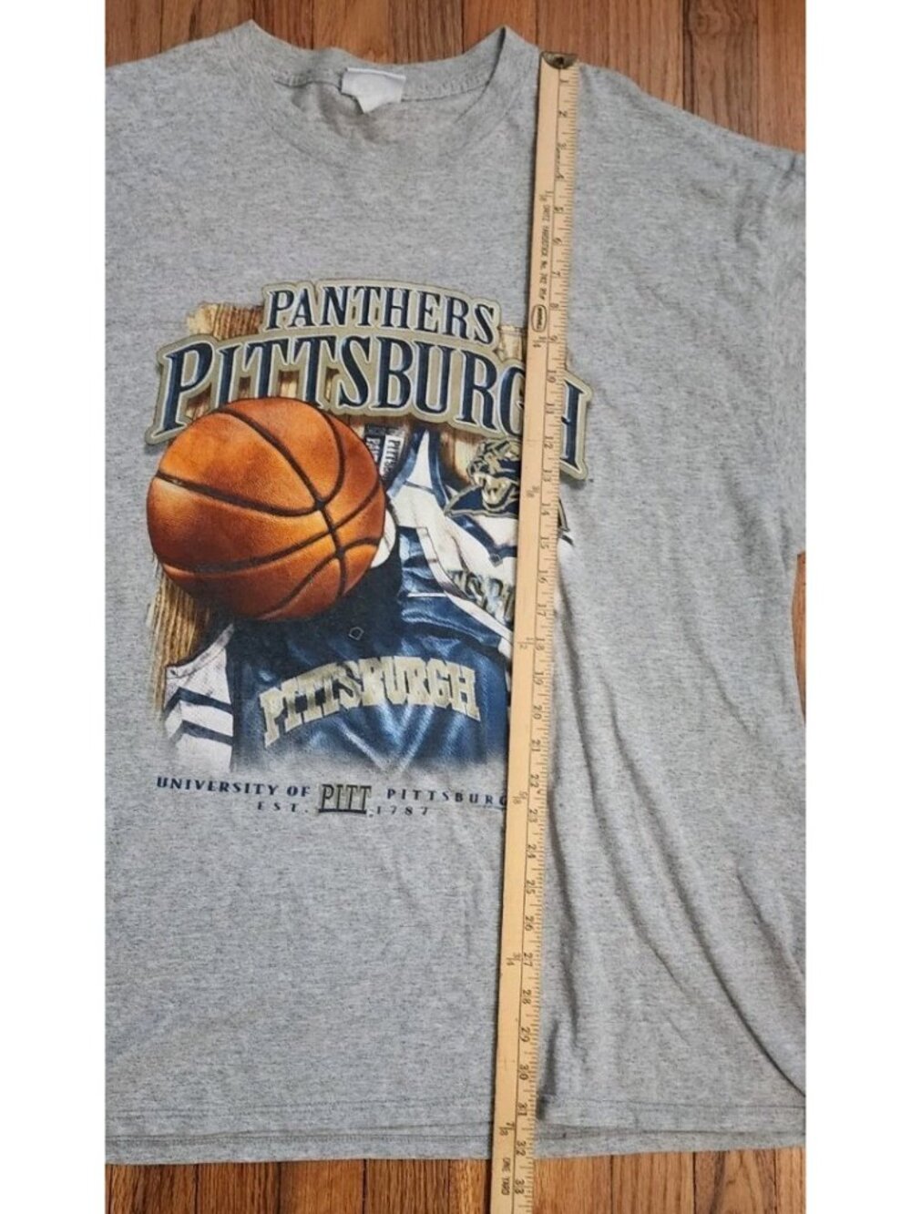 Vintage University of Pittsburgh PITT Panthers TShirt 90s Y2K Graphic Logo 2XL - Picture 3 of 7